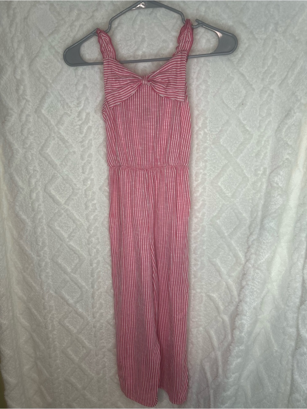 Lily Bleu Pink Striped Bow-Front One-Piece Jumpsuit